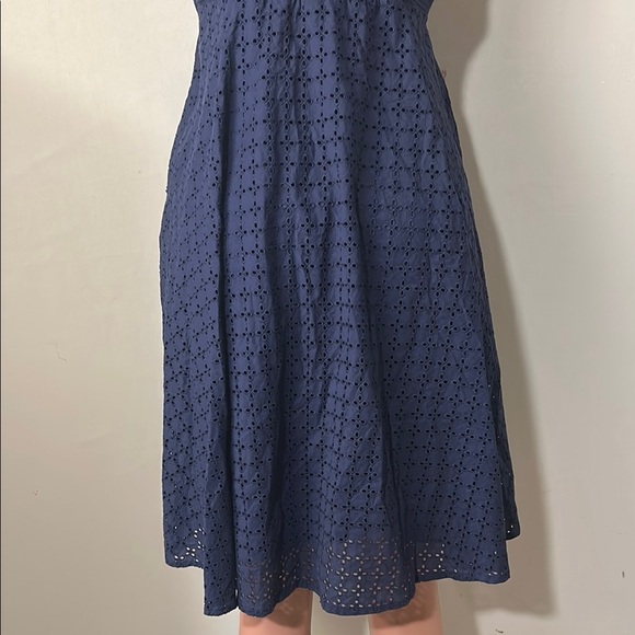 Donna Morgan Women’s Fit & Flare Dress 100%Cotton Belted Eyelet Lace Lined Sz 14 - Picture 11 of 14